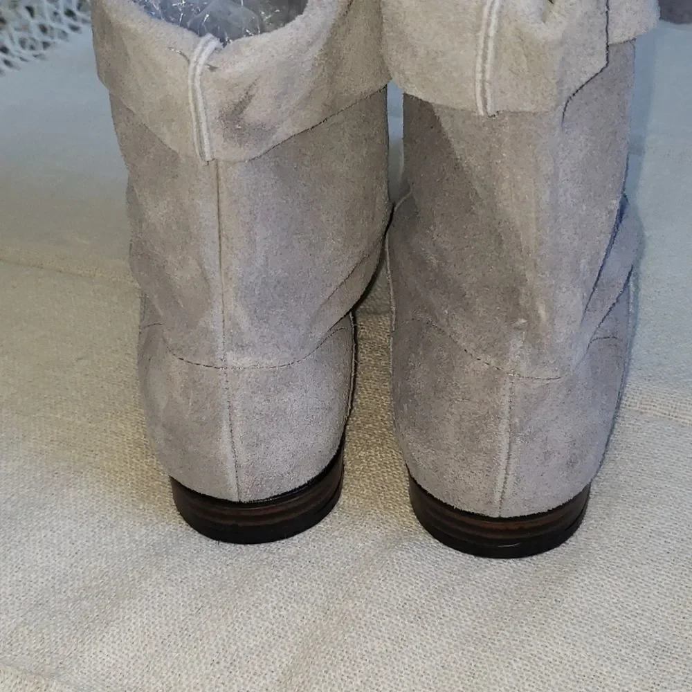 Pinwheels Grey Genuine Leather Suede Ankle Boots